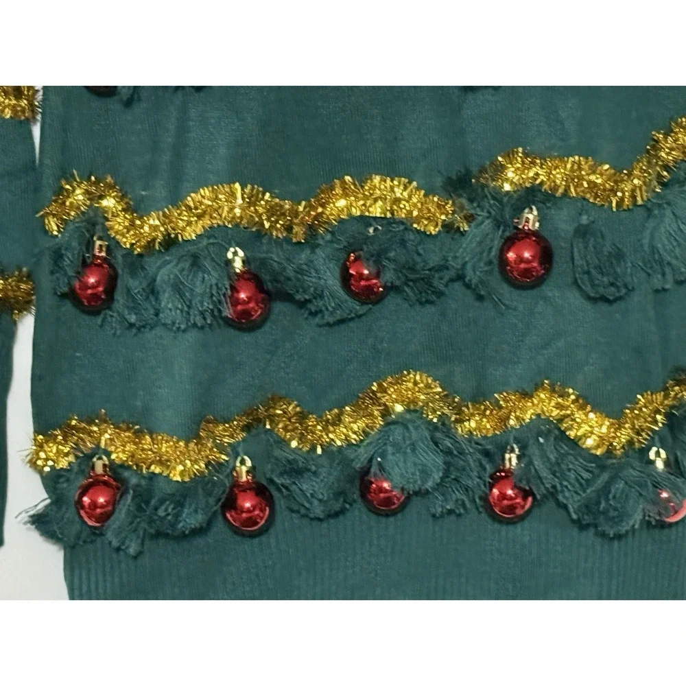 Tipsy Elves Christmas Sweater Dress XS Tinsel Tree Ugly‎ Holiday Dress